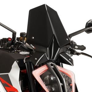 Nakensykkelskjerm egnet for KTM 1290 Super Duke R 17-19 svart frontrute Puig New Generation Touring 9692N