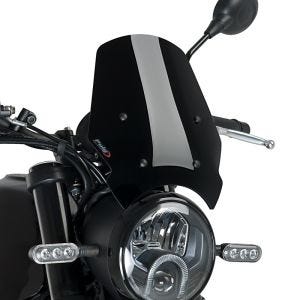 Naken sykkelskjerm egnet for Benelli Leoncino 500 / Trail 16-24 svart frontrute Puig New Generation Sport 9747N