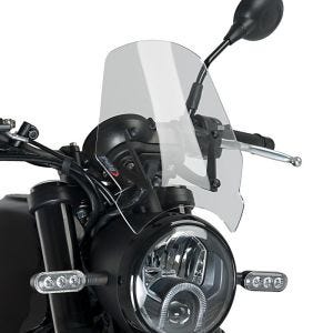 Naken sykkelskjerm egnet for Benelli Leoncino 500 / Trail 16-24 klar frontrute Puig New Generation Sport 9747W