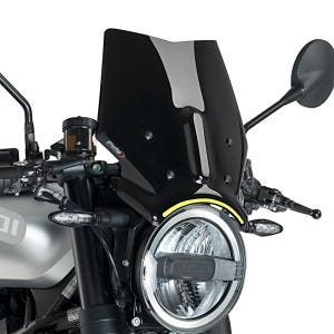 Nakensykkelskive egnet for Husqvarna Vitpilen 701 17-20 svart frontrute Puig New Generation Sport 9750N