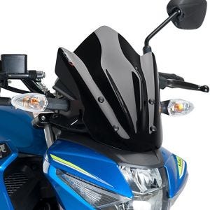 Naken sykkelskjerm egnet for Suzuki GSX-S 125 17-21 svart frontrute Puig New Generation Sport 9873N