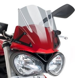 Naken sykkelskjerm egnet for Triumph Street Triple S 17-19 røykgrå frontrute Puig New Generation Sport 9999H