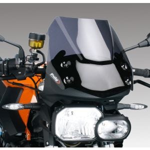 Naken sykkelskjerm egnet for BMW F 800 R 09-14 mørk tonet frontrute Puig New Generation Sport 5051F