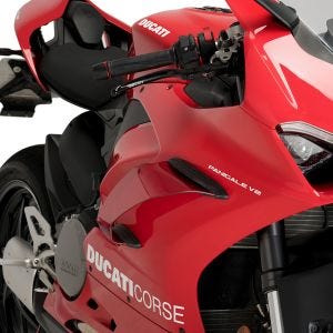 Sett med Downforce Race sidespoilere egnet for Ducati PANIGALE V4 18-22 rød Puig 20431R
