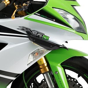 Vinge egnet for Kawasaki ZX-6R / 636 09-16 svart Puig Downforce Sport Spoiler 3162N
