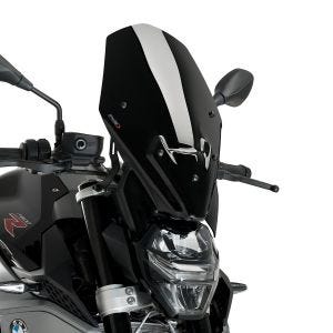 Naken sykkelskjerm egnet for BMW F 900 R 20-24 svart frontrute Puig New Generation Touring 20362N
