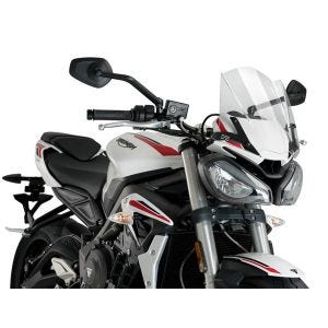 Naken sykkelskjerm egnet for Triumph Street Triple R / RS / S 20-22 klar frontrute Puig New Generation Sport 20432W