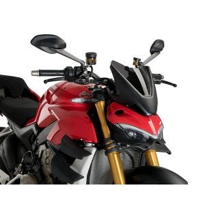Naken sykkelskjerm egnet for Ducati Streetfighter V4 / S 20-24 mørk tonet frontrute Puig New Generation Sport 20467F