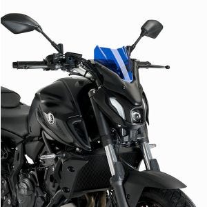 Naken sykkelskjerm egnet for Yamaha MT-07 21-24 blå frontrute Puig New Generation Sport 20618A