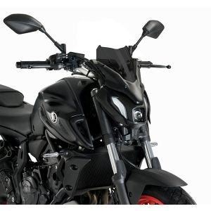 Naken sykkelskjerm egnet for Yamaha MT-07 21-24 mørk tonet frontrute Puig New Generation Sport 20618F