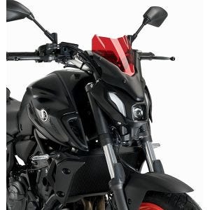 Naken sykkelskjerm egnet for Yamaha MT-07 21-24 rød frontrute Puig New Generation Sport 20618R