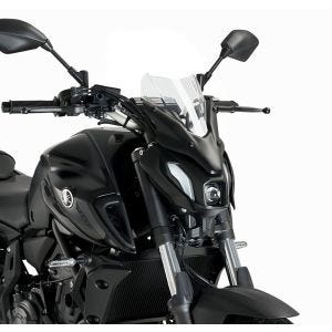 Naken sykkelskjerm egnet for Yamaha MT-07 21-24 klar frontrute Puig New Generation Sport 20618W