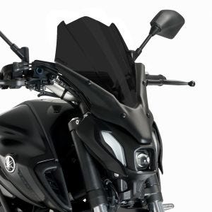 Naken sykkelskjerm egnet for Yamaha MT-07 21-24 mørk tonet frontrute Puig New Generation Touring 20619F