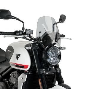 Naken sykkelskjerm egnet for Triumph Trident 660 21-24 røykgrå frontrute Puig New Generation Sport 20638H