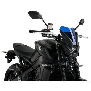Naken sykkelskjerm egnet for Yamaha MT-09 21-23 blå frontrute Puig New Generation Sport 20644A