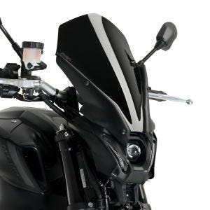 Naken sykkelskjerm egnet for Yamaha MT-09 21-24 svart frontrute Puig New Generation Touring 20645N