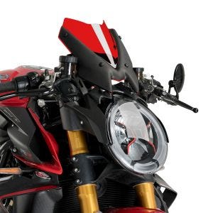 Nakensykkel frontrute egnet for MV Agusta Brutale 1100 RR 20- Puig 20680N New Generation Sport frontrute rød