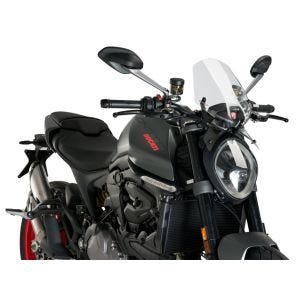 Naken sykkelskjerm egnet for Ducati Monster 937 21-24 klar frontrute Puig New Generation Sport 20712W