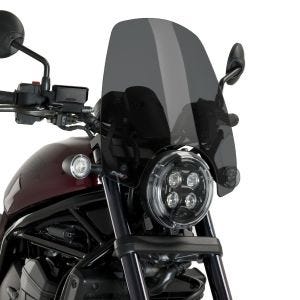 Naken sykkelskjerm egnet for Honda Rebel 1100 CMX 21-24 Puig 20820F frontrute New Generation Touring mørk tonet
