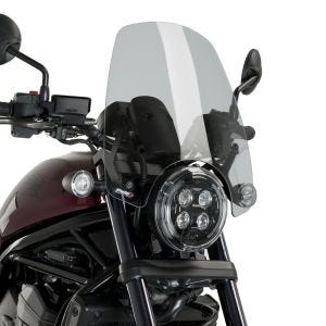 Nakensykkelskjerm egnet for Honda Rebel 1100 CMX 21-24 Puig 20820H frontrute New Generation Touring røykgrå
