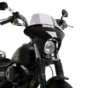 Batwing styredeksel med frontrute egnet for Harley Davidson Dyna Street Bob (FXDB) 06-17 frontrute røykgrå Puig SML Touring 21050H