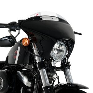 Batwing styredeksel med frontrute egnet for Harley Davidson Sportster 1200 Forty-Eight 15-20 frontrute gjennomsiktig Puig SML Sport 21055W