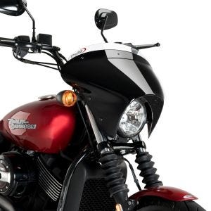 Batwing styredeksel med frontrute egnet for Harley Davidson Street 750 17-20 frontrute gjennomsiktig Puig SML Sport 21057W