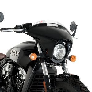 Batwing styredeksel med frontrute egnet for Indian Scout Bobber 18-23 frontrute gjennomsiktig Puig SML Sport 21073W