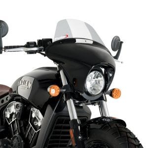 Batwing styredeksel med frontrute egnet for Indian Scout Bobber 18-23 frontrute røykgrå Puig SML Touring 21074H