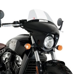 Batwing styredeksel med frontrute egnet for Indian Scout Bobber 18-23 frontrute gjennomsiktig Puig SML Touring 21074W