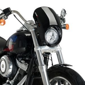 Kåpeskjerm egnet for Harley Davidson Softail Low Rider 18-20 Puig Anarchy 21082N halv kåpe med frontrute svart