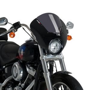 Fairing skjerm egnet for Harley Davidson Softail Low Rider 18-20 Puig Dark Night 21096F halv fairing med frontrute blank svart mørk tonet
