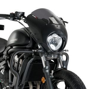 Kåpeskjerm egnet for Kawasaki Vulcan S 15-24 Puig Dark Night 21108F halv kåpe med frontrute matt svart, mørk tonet
