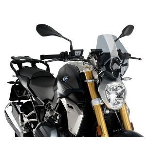 Nakensykkelskjerm egnet for BMW R 1250 R 19-24 røykgrå frontrute Puig New Generation Sport 3624H