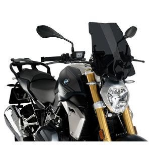 Naken sykkelskjerm egnet for BMW R 1250 R 19-24 mørk tonet frontrute Puig New Generation Touring 3625F