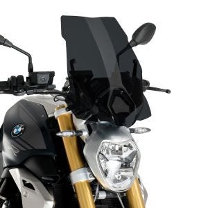 Naken sykkelskjerm egnet for BMW R 1250 R 19-24 mørk tonet frontrute Puig New Generation Touring 3626F