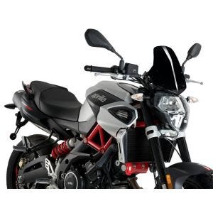 Naken sykkelskjerm egnet for Aprilia Shiver 900 17-20 svart frontrute Puig New Generation Sport 3767N