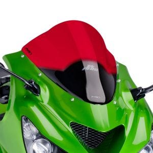 Racing skjerm egnet for Kawasaki ZZR 1400 06-20 rød kåpeskjerm Puig 4057R