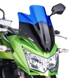 Naken sykkel frontrute egnet for Kawasaki Z 750 07-12/R 11-12 Puig 4523A New Generation Sport frontrute blå