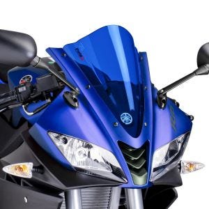 Racing skjerm egnet for Yamaha YZF-R 125 08-18 blå kåpeskjerm Puig 4637A