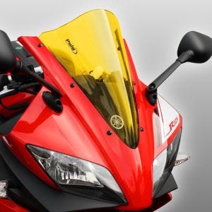 Racing skjerm egnet for Yamaha YZF-R 125 08-18 gul kåpeskjerm Puig 4637G