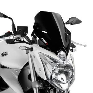 Naken sykkelskjerm egnet for Yamaha XJ6 09-16 svart frontrute Puig New Generation Sport 5026N