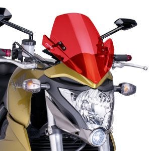 Naken sykkel frontrute egnet for Honda CB 1000 R 11-17 Puig 5645R New Generation Sport frontrute rød