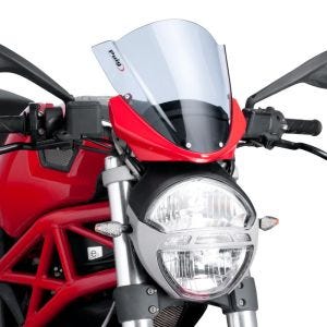 Turskjerm egnet for Ducati Monster 1100 / 796 / 696 røykgrå frontrute Puig 5650H