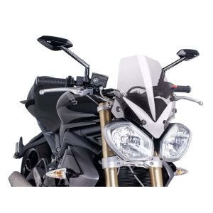 Naken sykkelskjerm egnet for Triumph Street Triple 13-16 klar frontrute Puig New Generation Sport 5658W