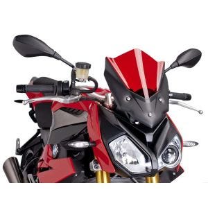 Nakensykkelskjerm egnet for BMW S 1000 R 14-18 rød frontrute Puig New Generation Sport 7040R