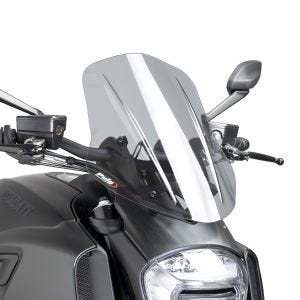 Naken sykkelskjerm egnet for Ducati Diavel 14 -18 Puig 7570H New Generation Touring røykgrå