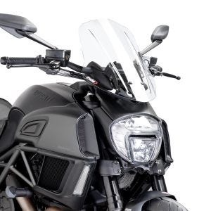 Naken sykkelskjerm egnet for Ducati Diavel 14 -18 Puig 7570W New Generation Touring klar