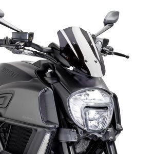 Nakensykkelskjerm egnet for Ducati Diavel 14-18 Puig 7592F New Generation Sport Darksmoke