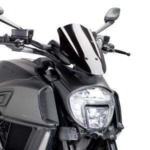 Nakensykkelskive egnet for Ducati Diavel 14-18 Puig 7592N New Generation Sport svart